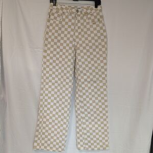 Checkered Beige and White Pants
